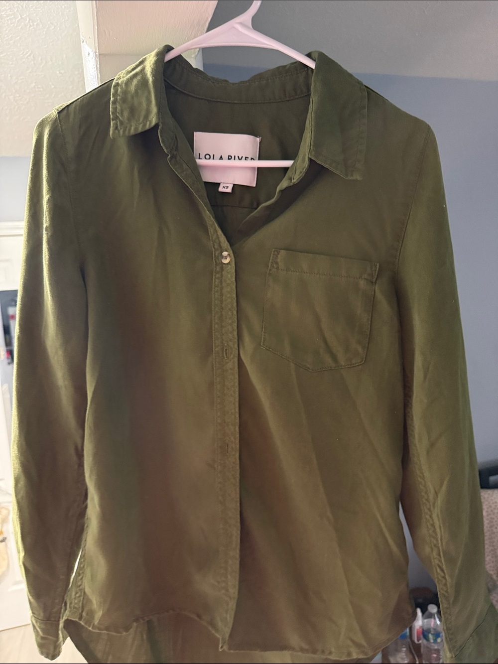 Lola River Olive Green Button-Down Shirt